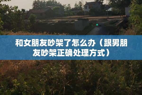 和女朋友吵架了怎么办（跟男朋友吵架正确处理方式）