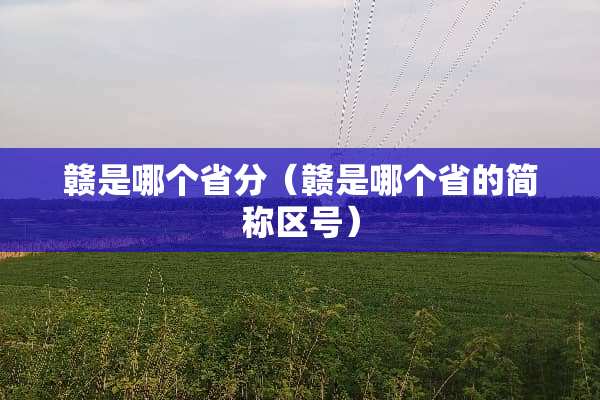赣是哪个省分（赣是哪个省的简称区号）