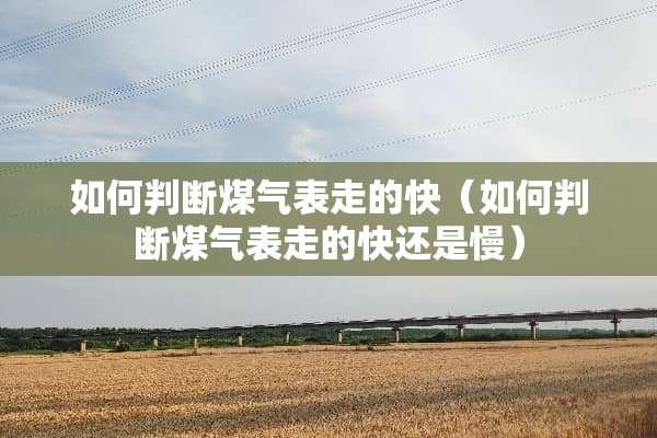 如何判断煤气表走的快（如何判断煤气表走的快还是慢）
