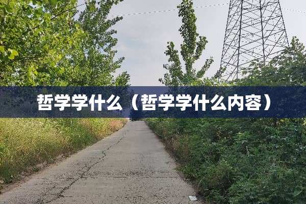 哲学学什么（哲学学什么内容）