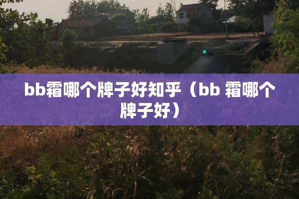 bb霜哪个牌子好知乎（bb 霜哪个牌子好）