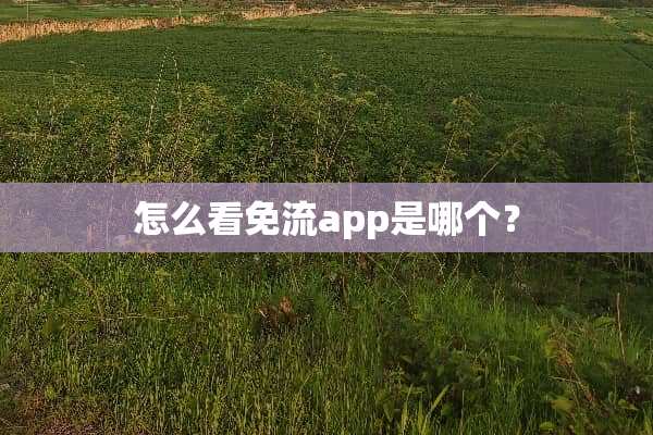 怎么看免流app是哪个？