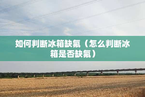 如何判断冰箱缺氟（怎么判断冰箱是否缺氟）