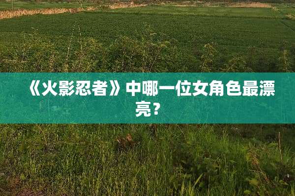 《火影忍者》中哪一位女角色最漂亮？