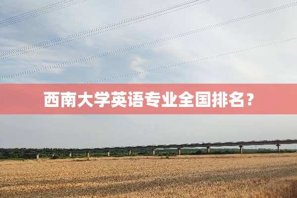 西南大学英语专业全国排名？