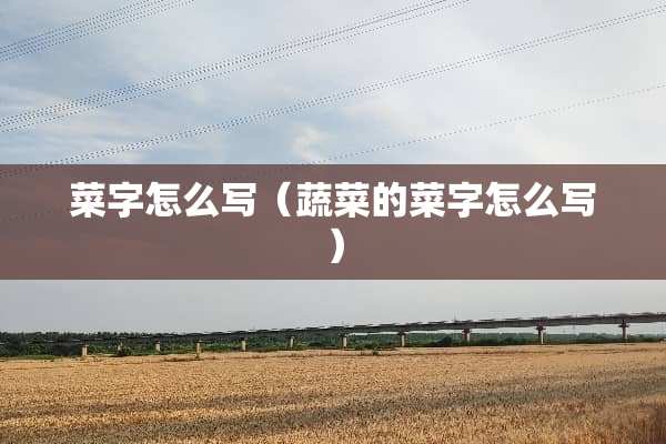 菜字怎么写（蔬菜的菜字怎么写）