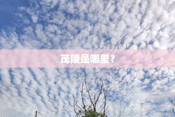 茂陵是哪里？