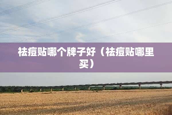祛痘贴哪个牌子好（祛痘贴哪里买）