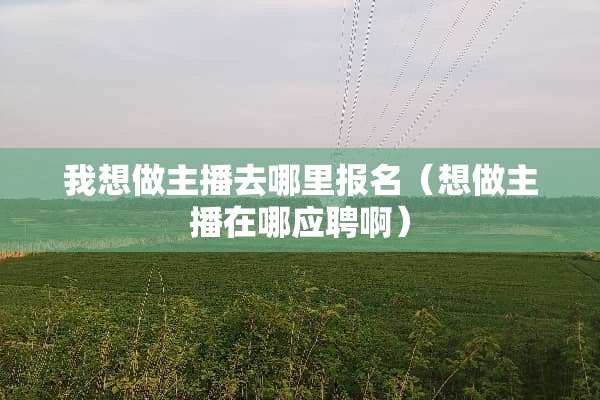 我想做主播去哪里报名（想做主播在哪应聘啊）