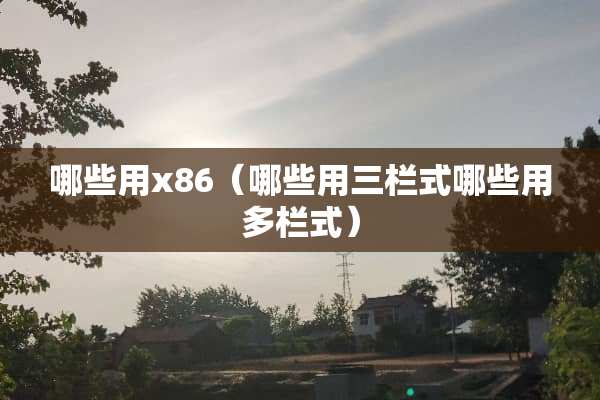 哪些用x86（哪些用三栏式哪些用多栏式）