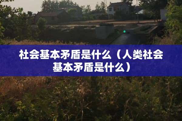 社会基本矛盾是什么（人类社会基本矛盾是什么）