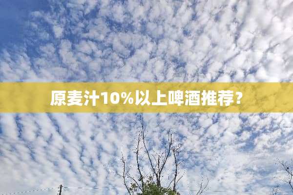 原麦汁10%以上啤酒推荐？