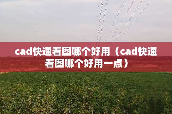 cad快速看图哪个好用（cad快速看图哪个好用一点）