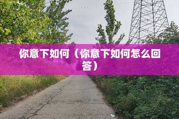 你意下如何（你意下如何怎么回答）