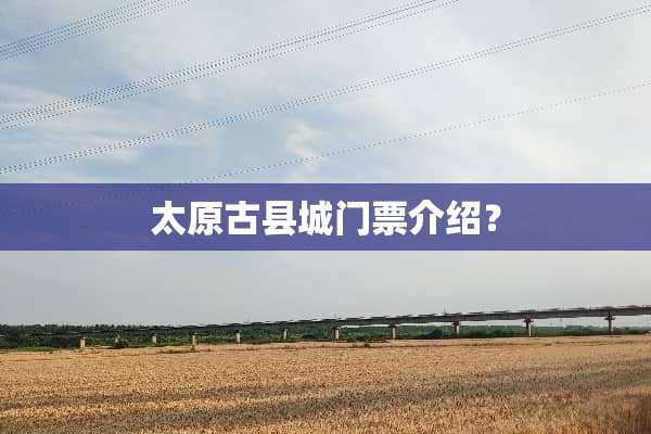 太原古县城门票介绍？