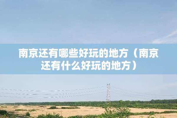 南京还有哪些好玩的地方（南京还有什么好玩的地方）
