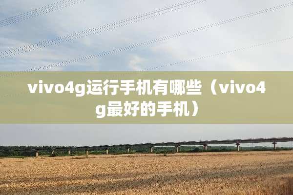 vivo4g运行手机有哪些（vivo4g最好的手机）