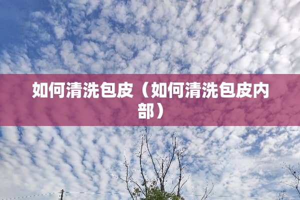 如何清洗包皮（如何清洗包皮内部）