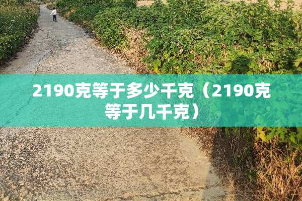 2190克等于多少千克（2190克等于几千克）