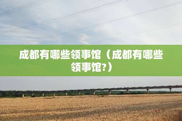 成都有哪些领事馆（成都有哪些领事馆?）