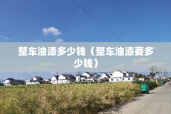 整车油漆多少钱（整车油漆要多少钱）