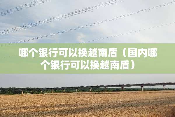 哪个银行可以换越南盾（国内哪个银行可以换越南盾）