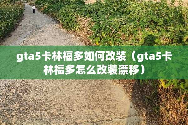 gta5卡林福多如何改装（gta5卡林福多怎么改装漂移）
