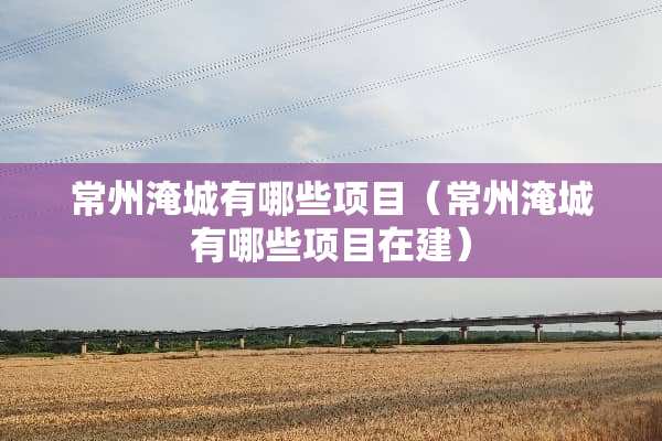 常州淹城有哪些项目（常州淹城有哪些项目在建）