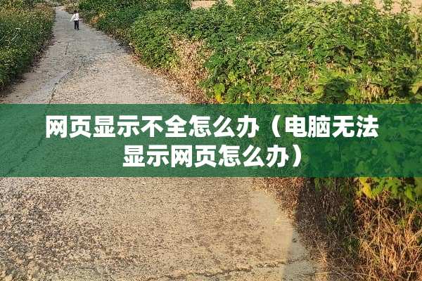 网页显示不全怎么办（电脑无法显示网页怎么办）