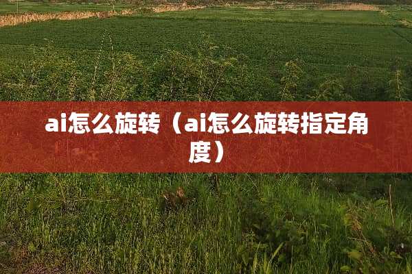 ai怎么旋转（ai怎么旋转指定角度）