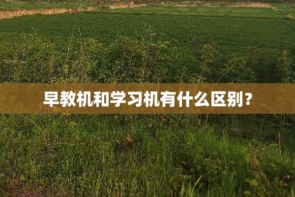 早教机和学习机有什么区别？