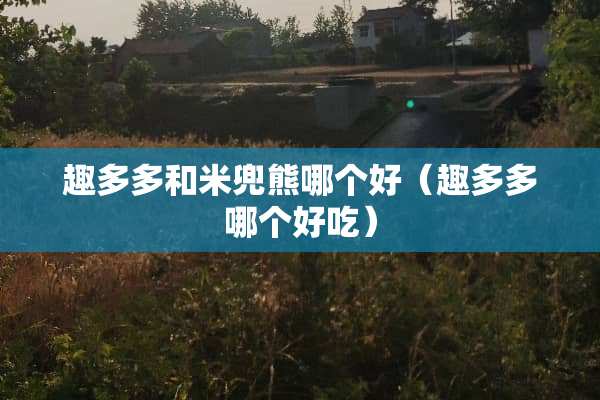 趣多多和米兜熊哪个好（趣多多哪个好吃）