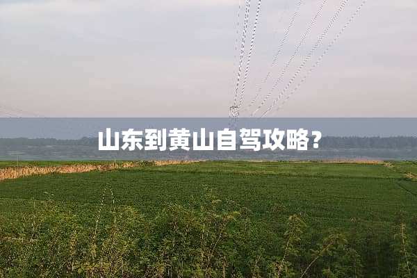 山东到黄山自驾攻略？
