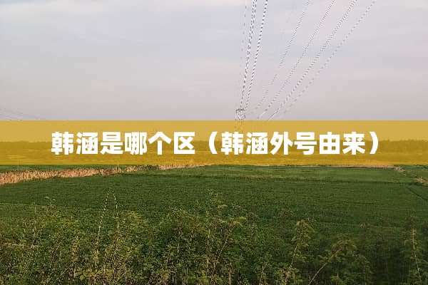 韩涵是哪个区（韩涵外号由来）