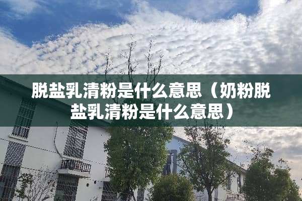 脱盐*清粉是什么意思（奶粉脱盐*清粉是什么意思）