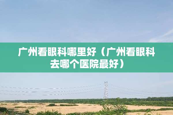 广州看眼科哪里好（广州看眼科去哪个医院最好）