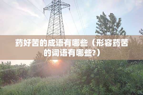 药好苦的成语有哪些（形容药苦的词语有哪些?）