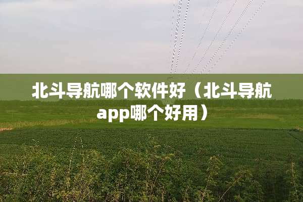 北斗导航哪个软件好（北斗导航app哪个好用）