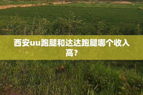 西安uu跑腿和达达跑腿哪个收入高？