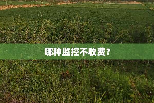 哪种监控不收费？