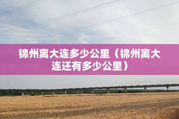 锦州离大连多少公里（锦州离大连还有多少公里）
