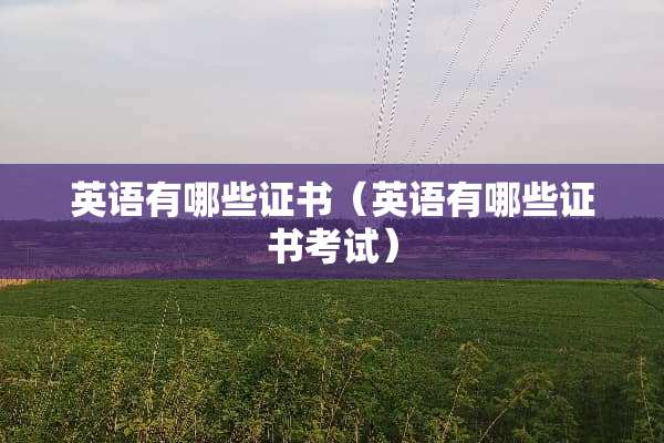英语有哪些证书（英语有哪些证书考试）