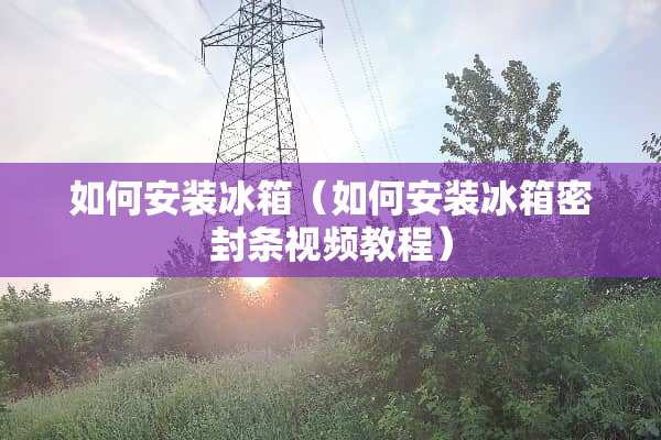 如何安装冰箱（如何安装冰箱密封条视频教程）
