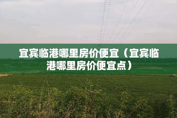 宜宾临港哪里房价便宜（宜宾临港哪里房价便宜点）