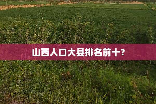 山西人口大县排名前十？