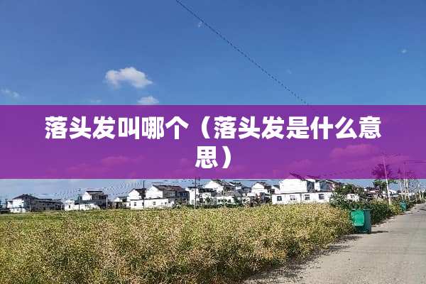 落头发叫哪个（落头发是什么意思）