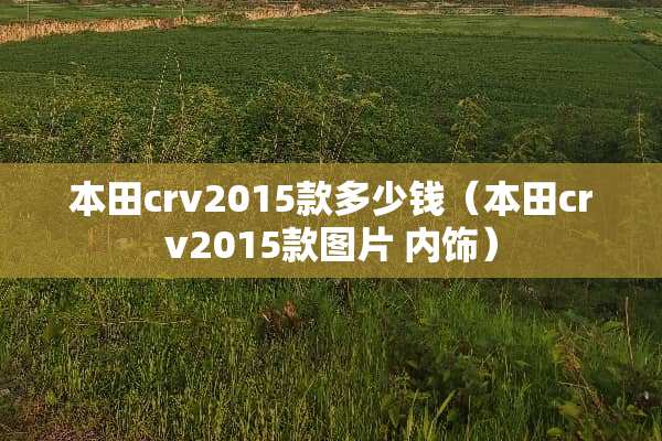 本田crv2015款多少钱（本田crv2015款图片 内饰）
