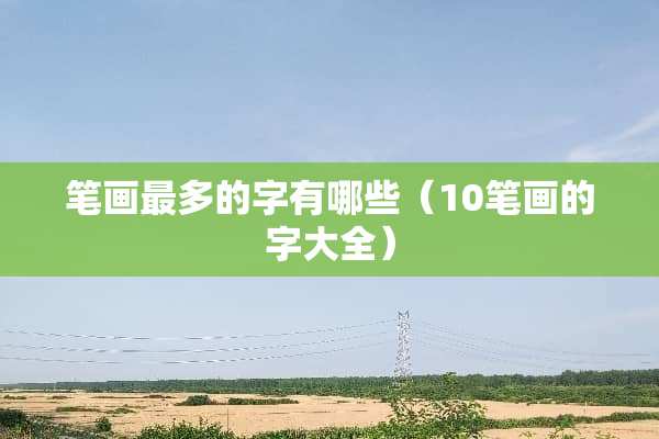 笔画最多的字有哪些（10笔画的字大全）
