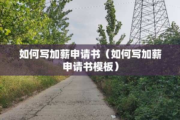 如何写加薪申请书（如何写加薪申请书模板）