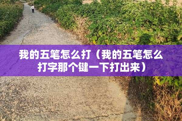 我的五笔怎么打（我的五笔怎么打字那个键一下打出来）